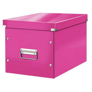 Różowy kartonowy pojemnik z pokrywką 32x36x31 cm Click&Store – Leitz obraz