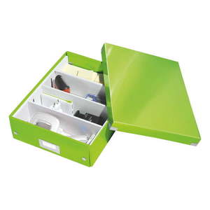 Zielony kartonowy pojemnik z pokrywką 28x37x10 cm Click&Store – Leitz obraz