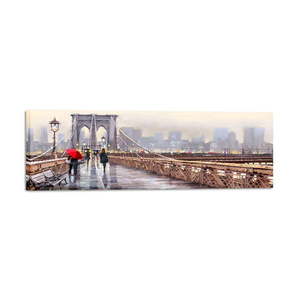 Obraz Styler Canvas Watercolor New York Bridge, 45x140 cm obraz