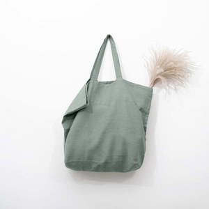 Zielona lniana torba na zakupy Linen Tales obraz