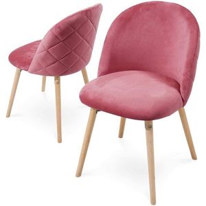 Zestaw krzeseł do jadalni , różowych, 2 szt obraz