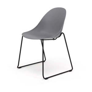 Zestaw 2 szarych krzeseł z czarną kontrukcją Bonami Selection Viva obraz