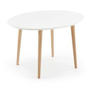 Biały rozkładany stół z białym blatem 90x120 cm Oqui – Kave Home obraz