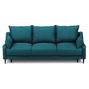 Turkusowa rozkładana sofa ze schowkiem Mazzini Sofas Ancolie, 215 cm obraz