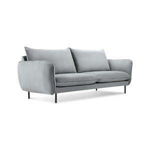 Jasnoszara aksamitna sofa Cosmopolitan Design Vienna, 160 cm obraz