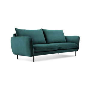 Ciemnozielona aksamitna sofa Cosmopolitan Design Vienna, 160 cm obraz