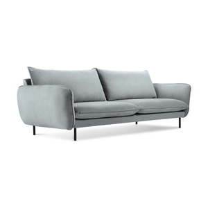 Jasnoszara aksamitna sofa Cosmopolitan Design Vienna, 200 cm obraz