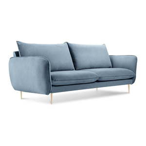 Bladoniebieska aksamitna sofa Cosmopolitan Design Florence, 160 cm obraz