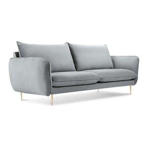Jasnoszara aksamitna sofa Cosmopolitan Design Florence, 160 cm obraz