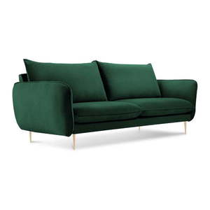 Butelkowozielona aksamitna sofa Cosmopolitan Design Florence, 160 cm obraz