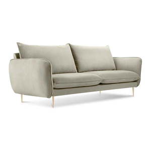 Beżowa aksamitna sofa Cosmopolitan Design Florence, 160 cm obraz