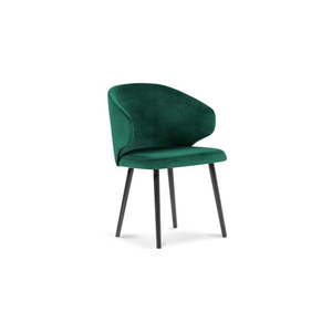 Butelkowozielone krzesło z aksamitnym obiciem Windsor & Co Sofas Nemesis obraz