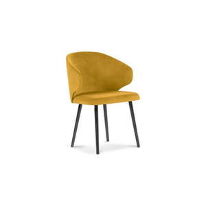 Żółte krzesło z aksamitnym obiciem Windsor & Co Sofas Nemesis obraz