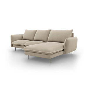 Beżowa sofa narożna Cosmopolitan Design Vienna, prawostronna obraz