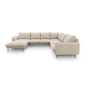 Beżowa sofa w kształcie litery U Cosmopolitan Design Vienna, prawostronna obraz