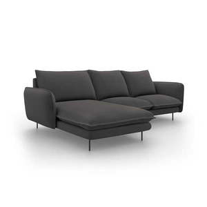 Ciemnoszara sofa narożna Cosmopolitan Design Vienna, lewostronna obraz