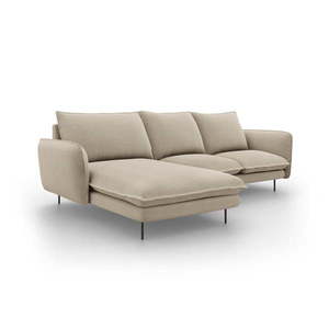 Beżowa sofa narożna Cosmopolitan Design Vienna, lewostronna obraz