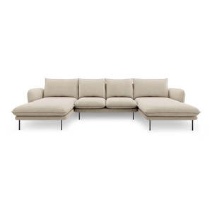 Beżowa sofa w kształcie litery U Cosmopolitan Design Vienna obraz