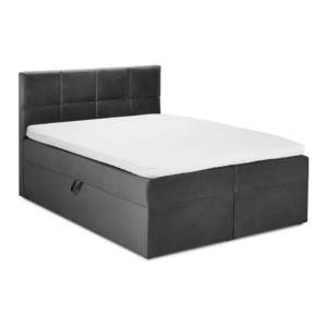 Ciemnoszare łóżko boxspring ze schowkiem 200x200 cm Mimicry – Mazzini Beds obraz