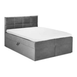Szare łóżko boxspring ze schowkiem 200x200 cm Mimicry – Mazzini Beds obraz