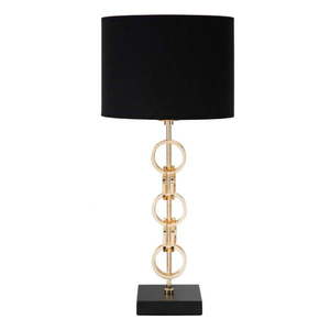Lampa stołowa w kolorze czarno-złotym Mauro Ferretti Glam Rings, wysokość 54, 5 cm obraz