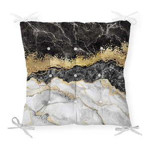 Poduszka na krzesło Minimalist Cushion Covers Black Gold Marble, 40x40 cm obraz