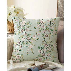 Zielona poszewka na poduszkę z domieszką bawełny Minimalist Cushion Covers Bloom, 55x55 cm obraz