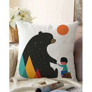 Poszewka na poduszkę z domieszką bawełny Minimalist Cushion Covers Bear, 55x55 cm obraz