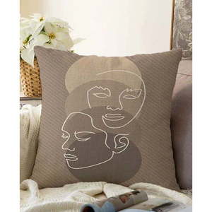 Brązowa poszewka na poduszkę z domieszką bawełny Minimalist Cushion Covers Chenille, 55x55 cm obraz