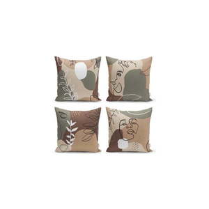 Zestaw 4 poszewek na poduszki Minimalist Cushion Covers Drawing Face, 43 x 43 cm obraz