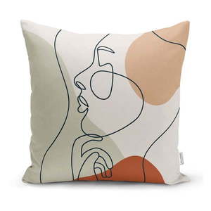 Poszewka na poduszkę Minimalist Cushion Covers Pastel Drawing Face, 45x45 cm obraz