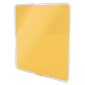 Żółta magnetyczna szklana tablica ścienna Leitz Cosy, 45x45 cm obraz