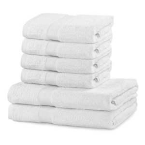 Zestaw 6 białych bawełnianych ręczników DecoKing Marina obraz