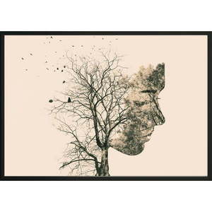 Plakat DecoKing Girl Silhouette Tree, 100x70 cm obraz