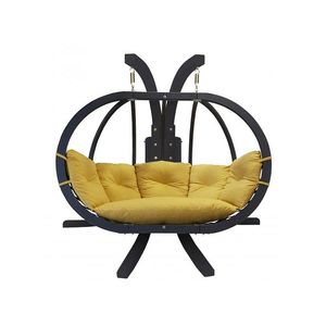 Zestaw: stojak Sintra Antracyt + fotel Swing Chair Double antracyt (11), musztardowy Sintra + Swing Chair Double (11) obraz
