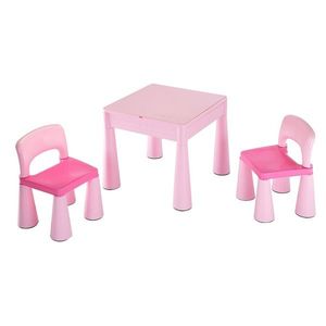 New Baby Komplet dla dzieci stolik i krzesełka 3 elem., różowy obraz