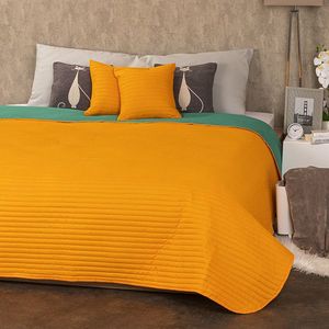 4Home Narzuta na łóżko Doubleface pomarańczowy/zielony, 220 x 240 cm, 2 szt. 40 x 40 cm obraz