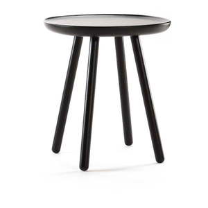 Czarny stolik z litego drewna EMKO Naïve, ø 45 cm obraz