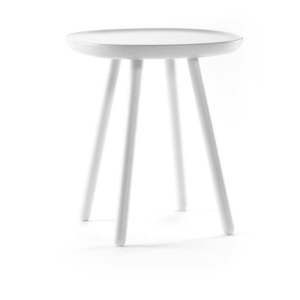 Biały stolik z litego drewna EMKO Naïve, ø 45 cm obraz
