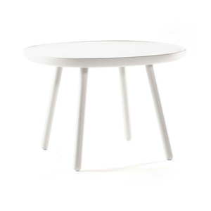 Biały stolik z litego drewna EMKO Naïve, ø 64 cm obraz