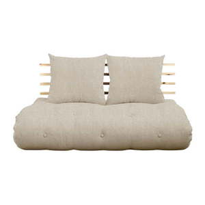 Sofa rozkładana z lnianym obiciem Karup Design Shin Sano Natural/Linen obraz