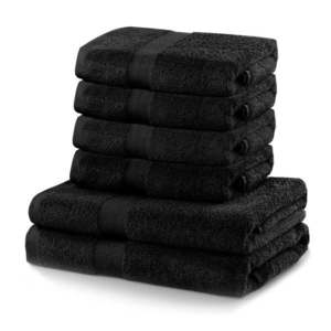 Zestaw 6 czarnych ręczników DecoKing Marina obraz