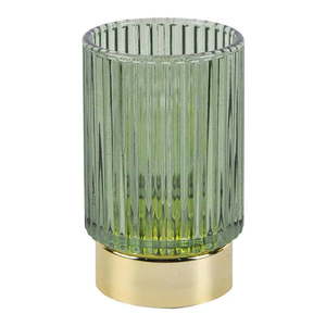Zielona szklana lampka dekoracyjna LED PT LIVING Ribbed obraz