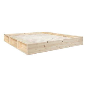 Łóżko dwuosobowe z litego drewna ze schowkiem Karup Design Ziggy, 180x200 cm obraz