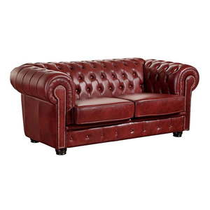 Czerwona skórzana sofa Max Winzer Norwin, 174 cm obraz