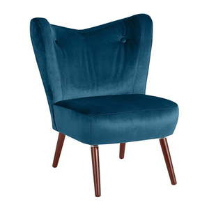 Niebieski fotel Max Winzer Sari Velvet obraz