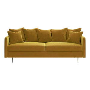 Miodowożółta aksamitna sofa Ghado Esme, 214 cm obraz