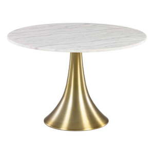 Biały okrągły stół do jadalni w dekorze marmuru La Forma, ø 120 cm obraz