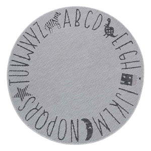 Szary dywan dla dzieci Ragami Letters, ø 160 cm obraz