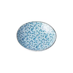 Niebiesko-biały głęboki talerz ceramiczny MIJ Daisy, 600 ml obraz